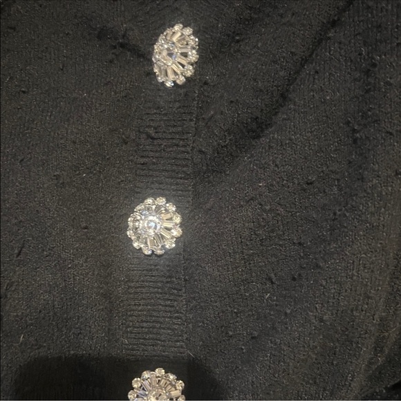 Elegant Black Sweater with Crystal Buttons - Picture 6 of 6